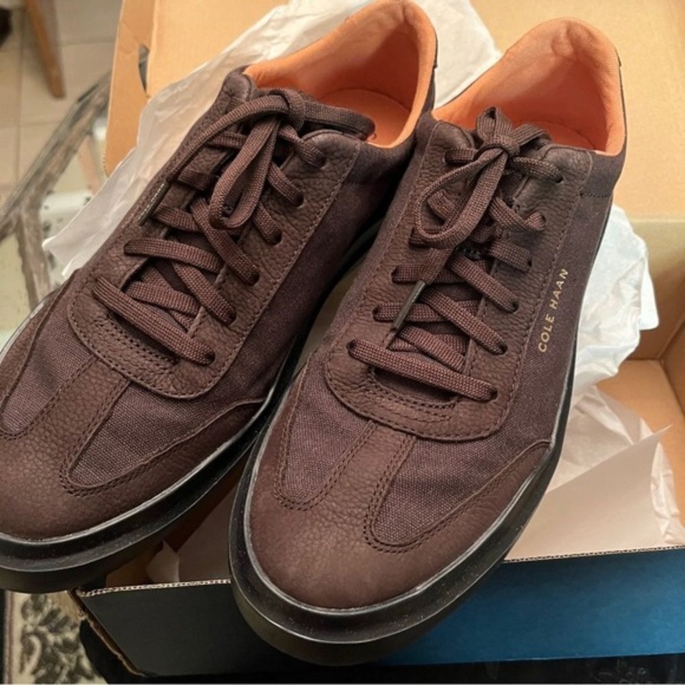 Cole Haan Men's 10 New Dark Chocolate Canvas Sneakers